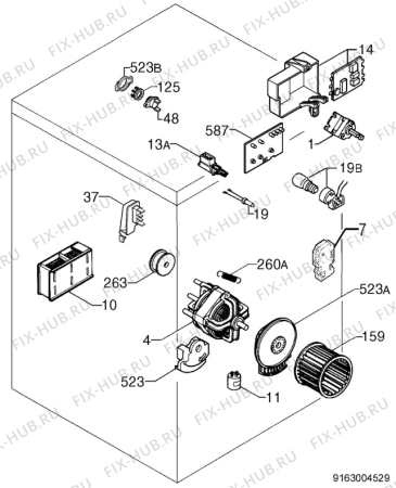 Взрыв-схема комплектующей Privileg 166608_10002 - Схема узла Electrical equipment 268